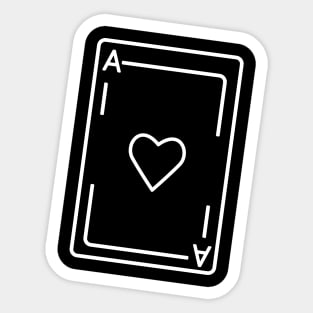 Ace of heart card minimal design Sticker